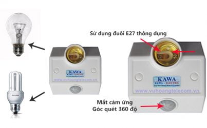 đui đèn cảm ứng Kawasan