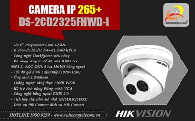 camera IP H.265+ Hikvision DS-2CD2325FHWD-I