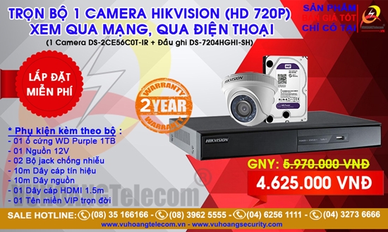 Trọn bộ camera HDTVI HIKVISION giá rẻ