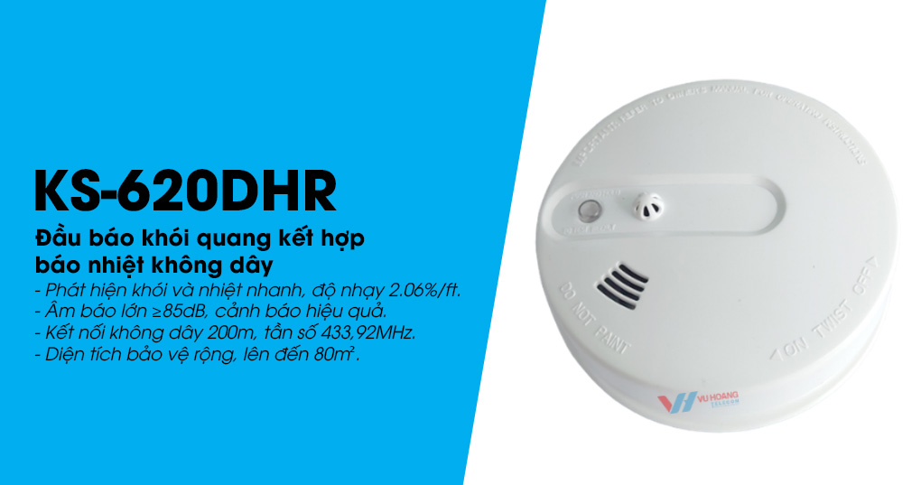 Báo khói quang báo nhiệt KARASSAN KS-620DHR giá tốt tại Vũ Hoàng Telecom	