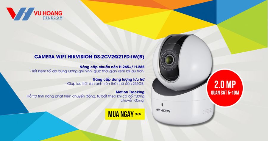 Camera IP Robot 2MP HIKVISION DS-2CV2Q21FD-IW(B)