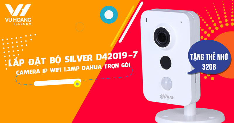 Lắp camera Wifi 1.3MP DAHUA DHI-K15P trọn gói (SILVER D42019-7)