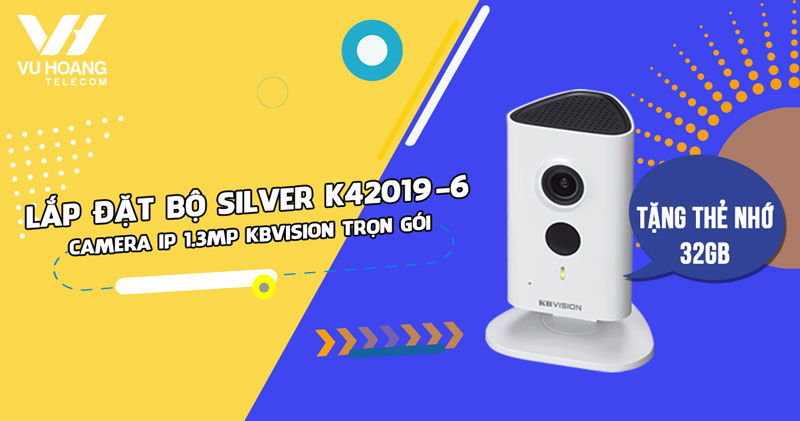 Lắp trọn bộ camera IP KBVISION KBI-H13WN giá rẻ (SILVER K42019-6)