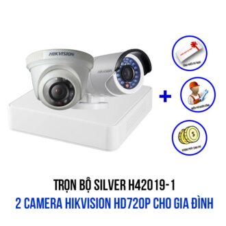 Lắp đặt bộ 2 camera HIKVISION HD720P gói SILVER H42019-1 giá rẻ