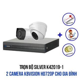 Lắp đặt bộ 2 camera KBVISION HD720P cho gia đình gói SILVER K42019-1