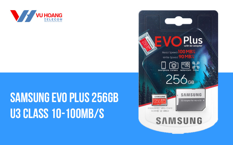 Thẻ nhớ Micro SD Samsung Evo Plus 256GB U3 Class 10-100MB/s