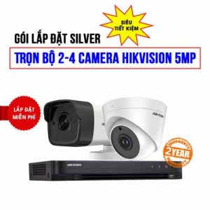 Trọn bộ 2 camera HIKVISION 5MP cho nhà hàng (SILVER H42019-4)