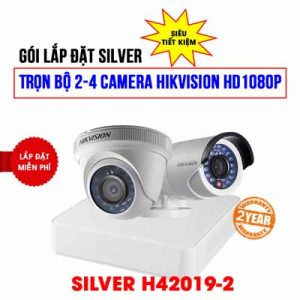 Trọn bộ 2 camera Hikvision HD1080P cho công ty (SILVER H42019-2)