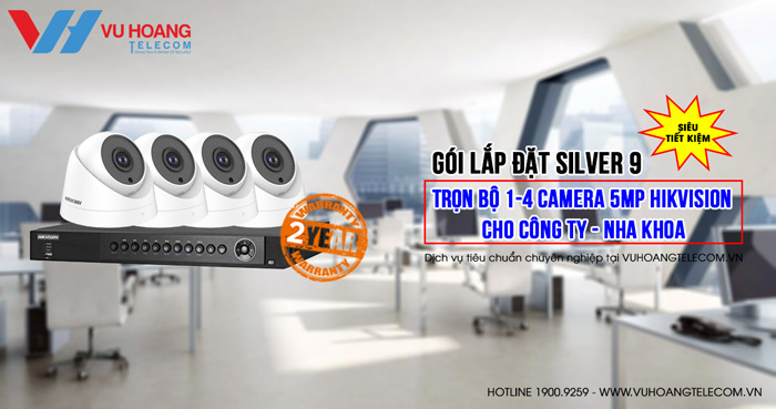 Trọn bộ camera Hikvision 5MP (gói SILVER 9)