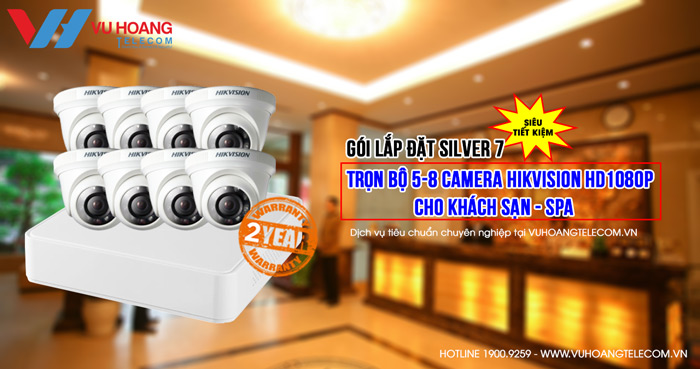 Trọn bộ camera Hikvision HD1080P gói Silver 7