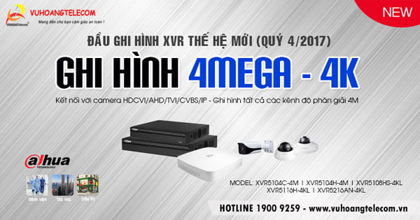 đầu ghi hình Dahua chạy camera 4mega