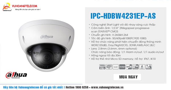 Camera IP Dahua IPC-HDBW4231EP-AS công nghệ mới