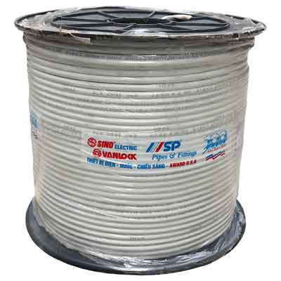 Cáp đồng trục Sino RG6 (5C-FB) lõi CCS 80 sợi màu trắng