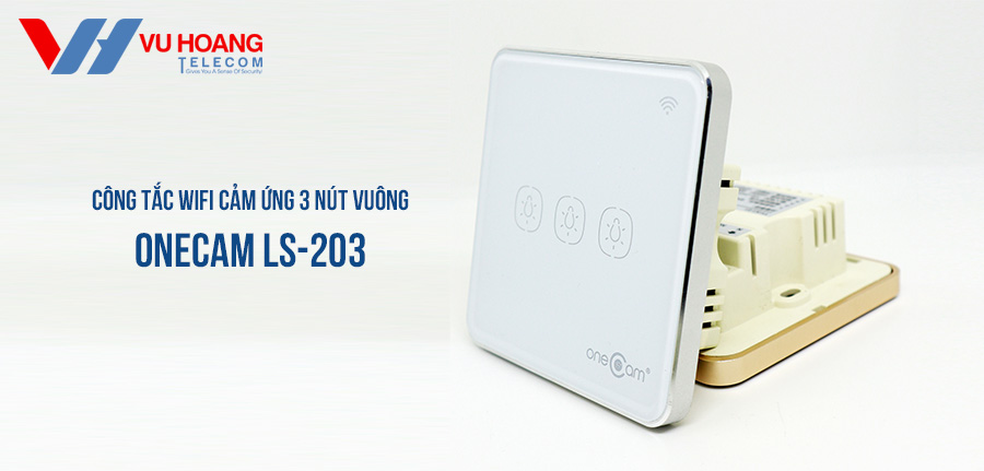 Công Tắc Wifi Cảm Ứng 3 Nút Vuông ONECAM LS-203