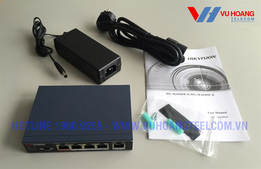 Switch POE 4 cổng HIKVISION DS-3E0105P-E