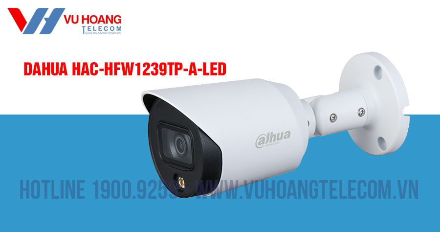 Camera HDCVI 2MP Full Color DAHUA HAC-HFW1239TP-A-LED
