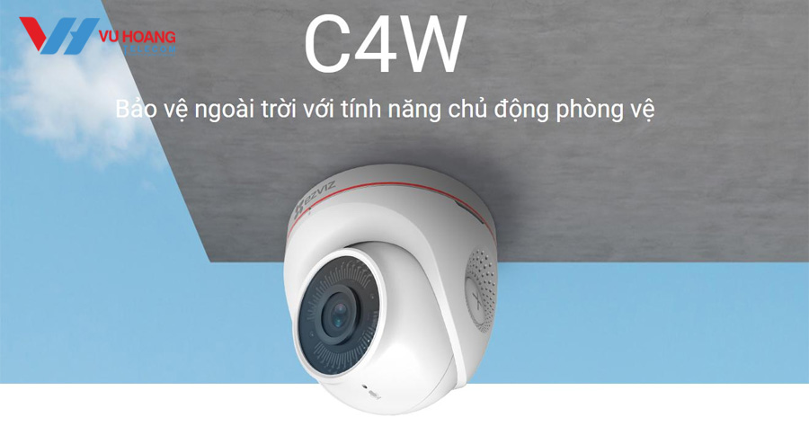 Camera C4W lắp đặt được trong nhà và ngoài trời, chịu được nắng mưa, thời tiết xấu