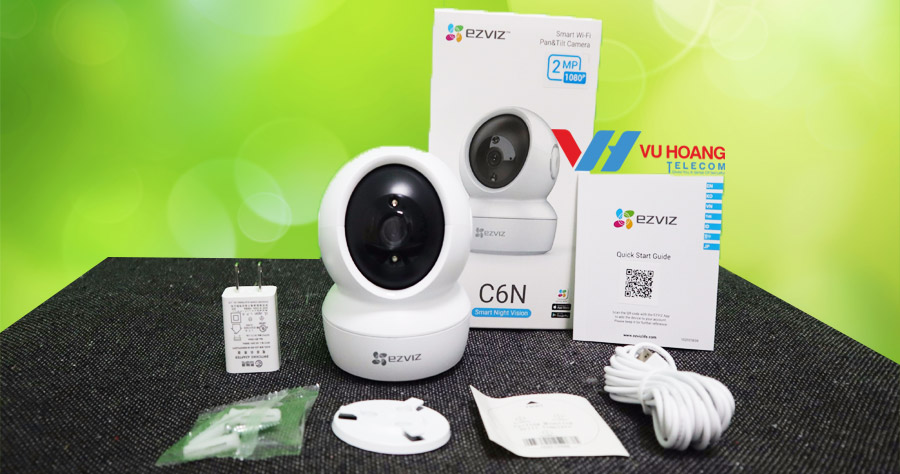 Full hộp camera Ezviz C6N và phụ kiện đi kèm