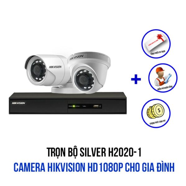 Lắp trọn bộ camera HIKVISION HD1080P gói SILVER H2020-1