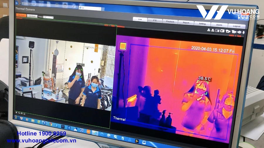 Hình ảnh test đo nhiệt độ KBVISION thực tế