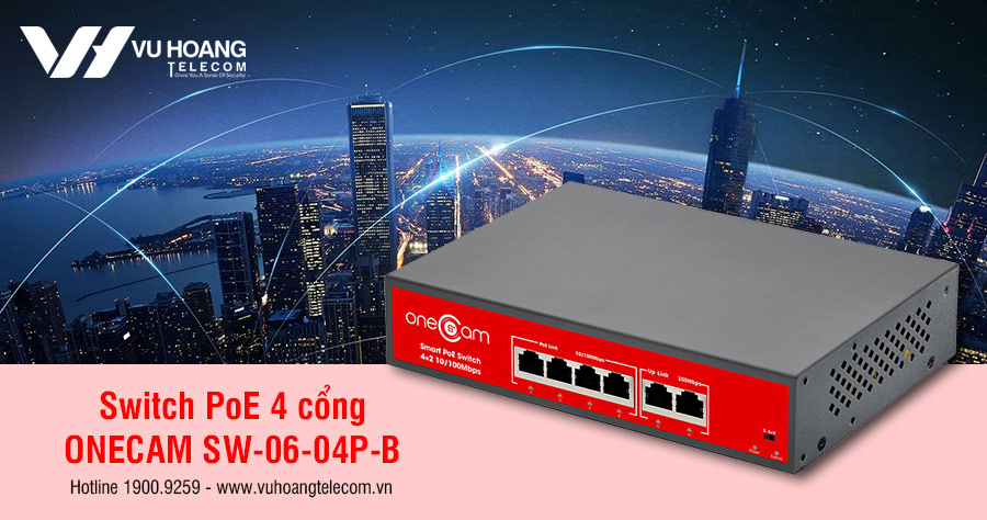 Bán Switch PoE 4 cổng ONECAM SW-06-04P-B giá tốt, mới 100%