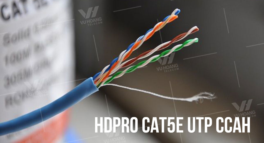 Cáp mạng Cat5e HDPRO CAT5e UTP CCAH lõi hợp kim