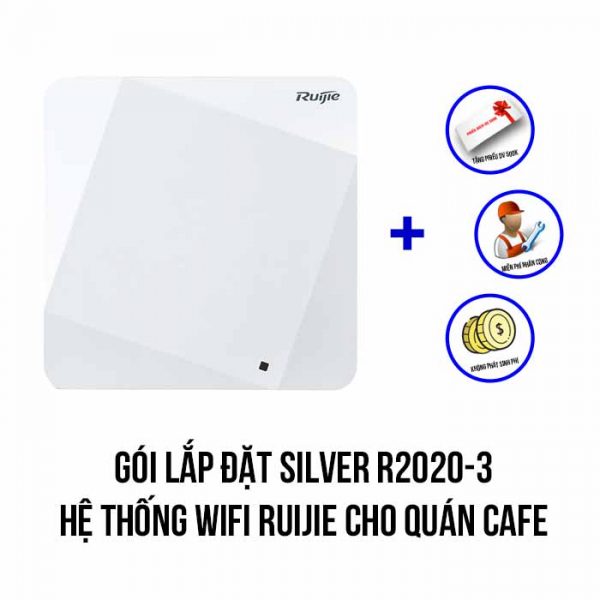 Lắp đặt hệ thống Wifi Ruijie cho quán Cafe gói Silver R2020-3