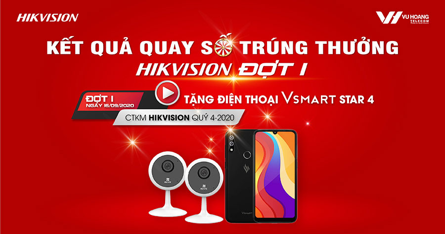 Kết quả Quay số trúng thưởng CTKM Hikvision Đợt 1