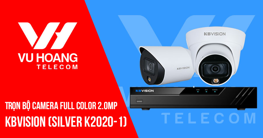 Lắp đặt trọn bộ camera Full Color HD1080P KBVISION SILVER K2020-1