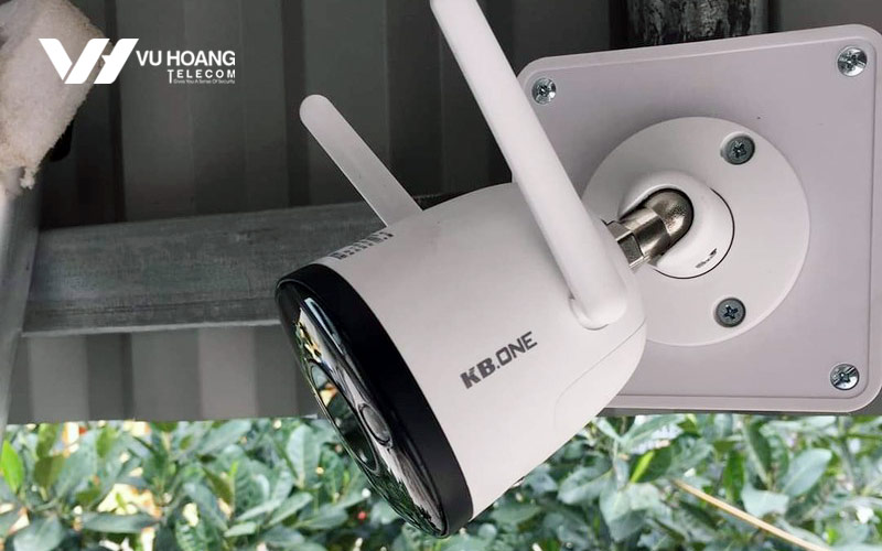 Lắp đặt camera IP KBONE KN-B21 thực têé ngoài trời