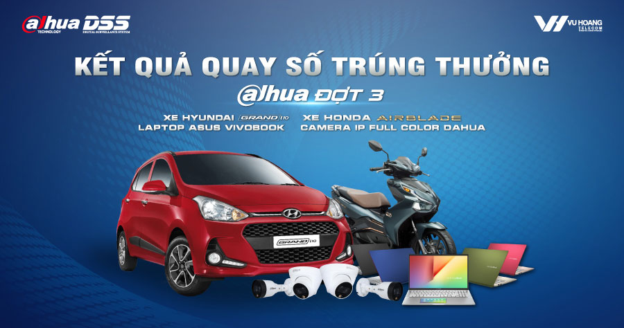 Kết quả Quay số trúng thưởng CTKM DAHUA Quý 4 Đợt 3