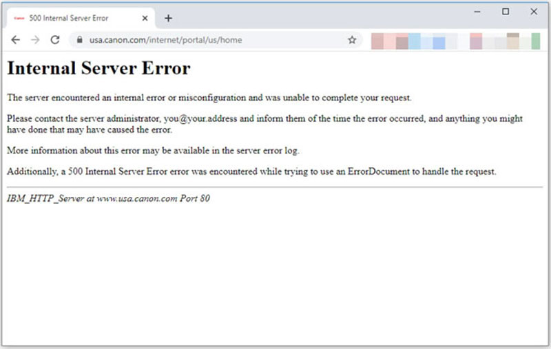 Lỗi “Internal Server Error”