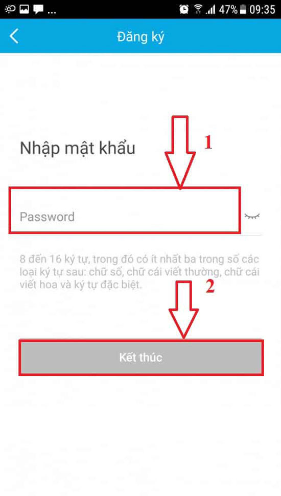 Tạo mật khẩu cho tài khoản