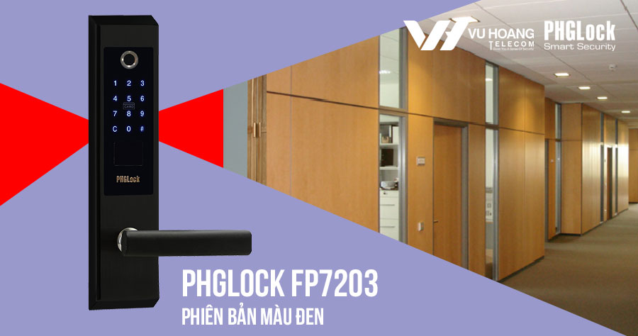 Bán khóa điện tử cho văn phòng PHGLOCK FP7203 (Đen) giá rẻ