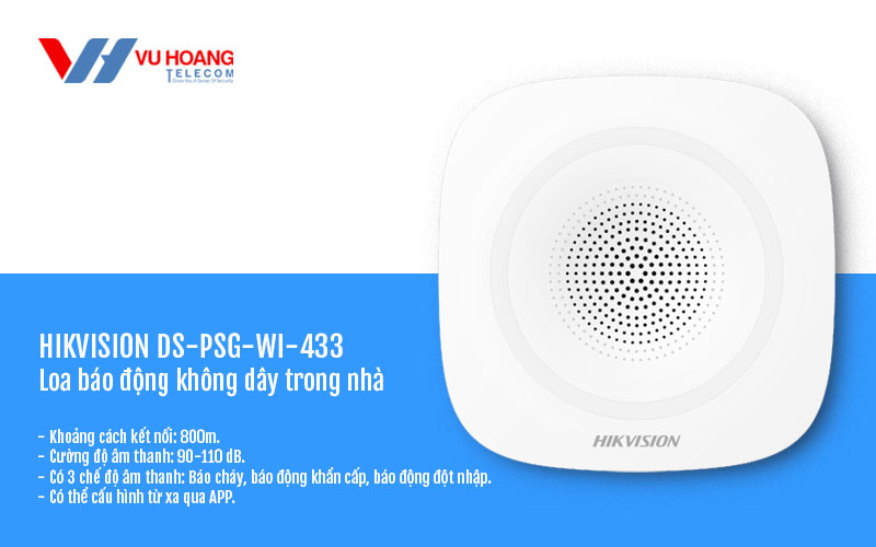 Loa báo động không dây trong nhà HIKVISION DS-PSG-WI-433