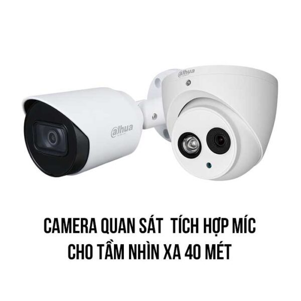 trọn bộ 2 camera DAHUA tích hợp míc 2MP