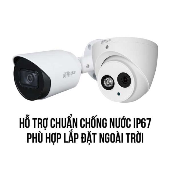 Trọn bộ 2 camera DAHUA hỗ trợ chuẩn chống nước IP67