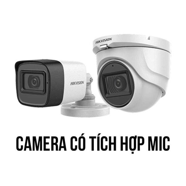 trọn bộ 2 camera HIKVISION 2MP có tích hợp mic