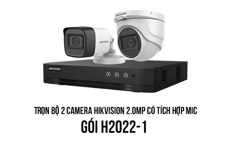 trọn bộ camera HIKVISION 2MP có tích hợp míc thu âm