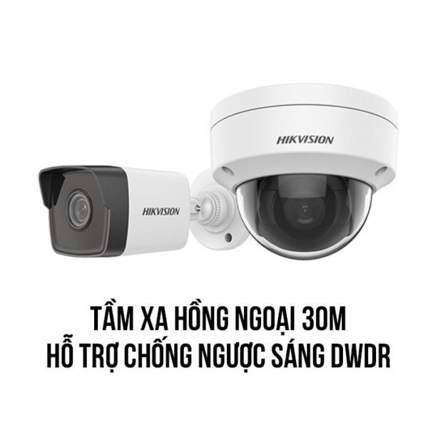 trọn bộ 2 camera IP HIKVISION 2MP