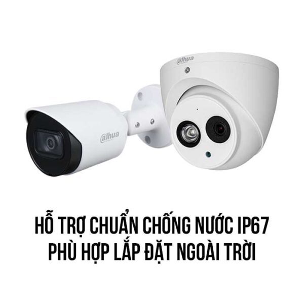 Trọn bộ 2 camera HD Full Color 2MP DAHUA hỗ trợ chuẩn chống nước IP67