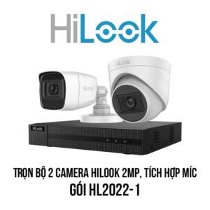 Trọn bộ 2 camera HD HILOOK 2MP có tích hợp Míc