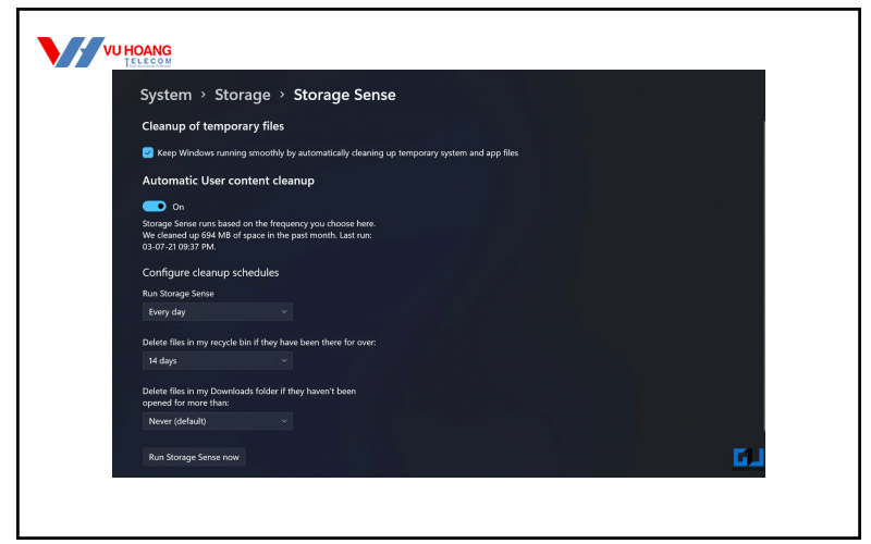 bat tinh nang Storage Sense de toi uu win 11-3