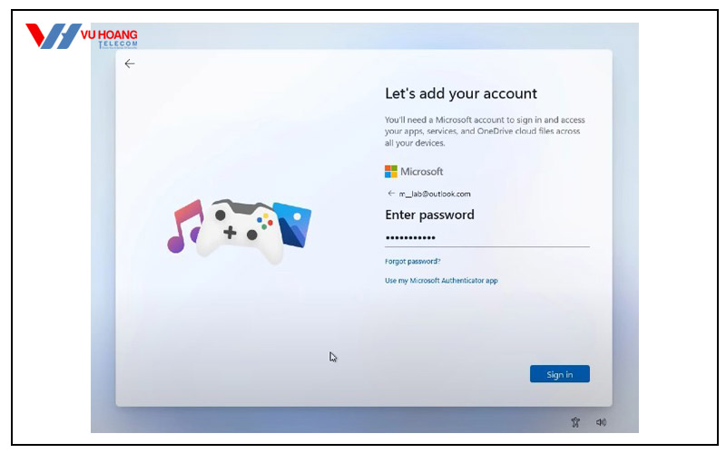 nhap tai khoan va mat khau cai win 11