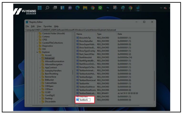 Chỉnh thanh Taskbar Win 11 đơn giản và chi tiết | Vu Hoang Telecom