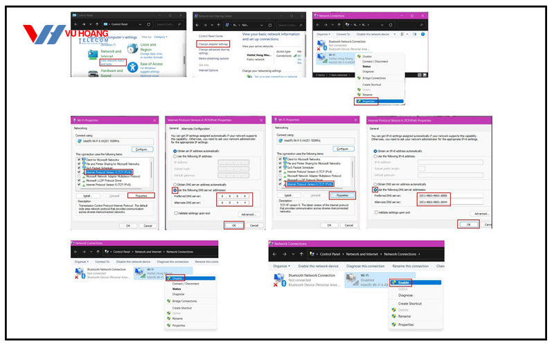 chinh dns de fix loi wifi win 11