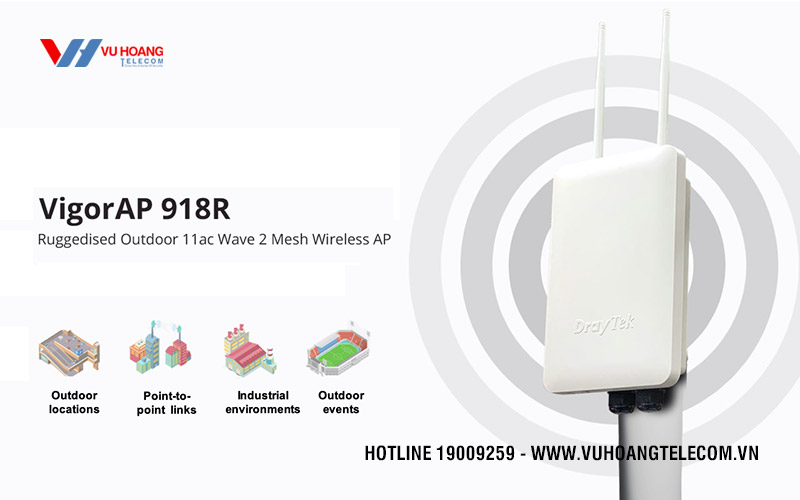 Bộ phát WiFi Draytek VigorAP 918R (Ngoài trời)