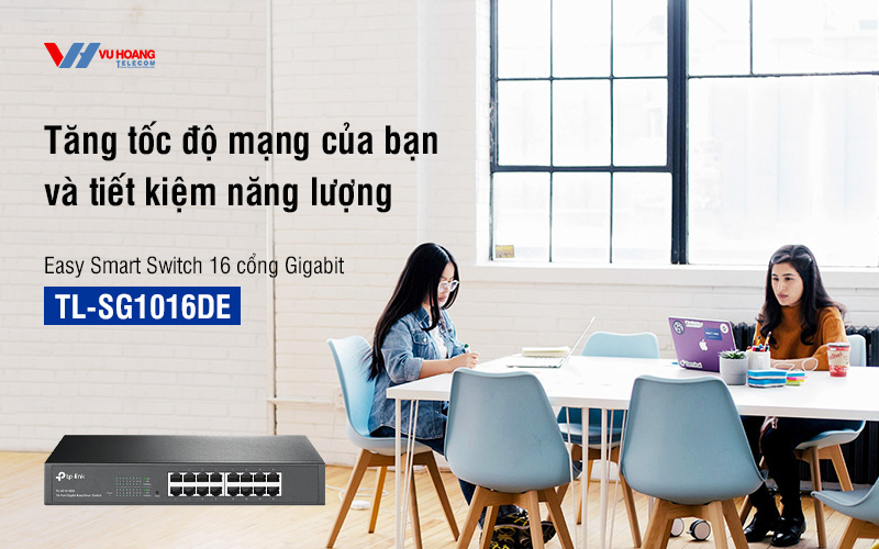 Easy Smart Switch 16 cổng Gigabit TP-LINK TL-SG1016DE