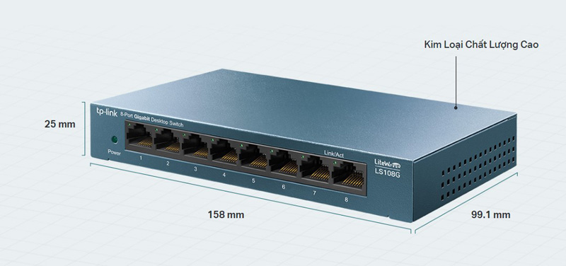 Bán Switch 8 Cổng 10/100/1000Mbps TP-LINK LS108G - Vỏ kim loại bền