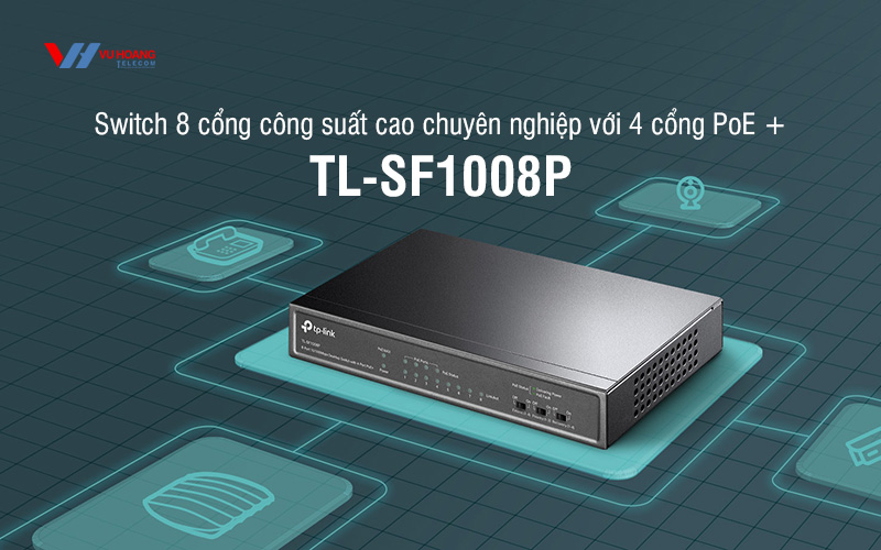 Switch 8 cổng 10/100Mbps với 4 cổng PoE TP-LINK TL-SF1008P